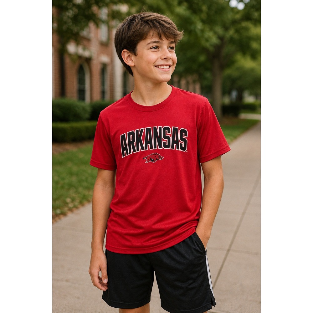 Arkansas‎ Razorbacks Hanes Youth XL 14/16 Red Performance Graphic T-Shirt NCAA